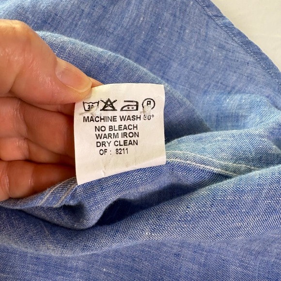 Star Clippers Men XL 100% Linen Button Down Shirt Coastal Resort Vacation Casual - Picture 7 of 8